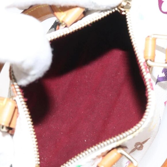 LOUIS VUITTON Monogram Multicolor Mini Speedy Hand Bag White M92645 Auth BA414AV - Picture 11 of 16